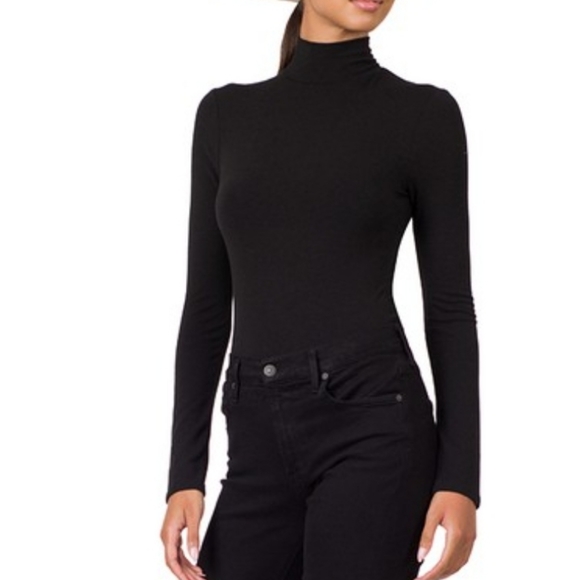 Black Mock Turtleneck Bodysuit - Picture 3 of 5